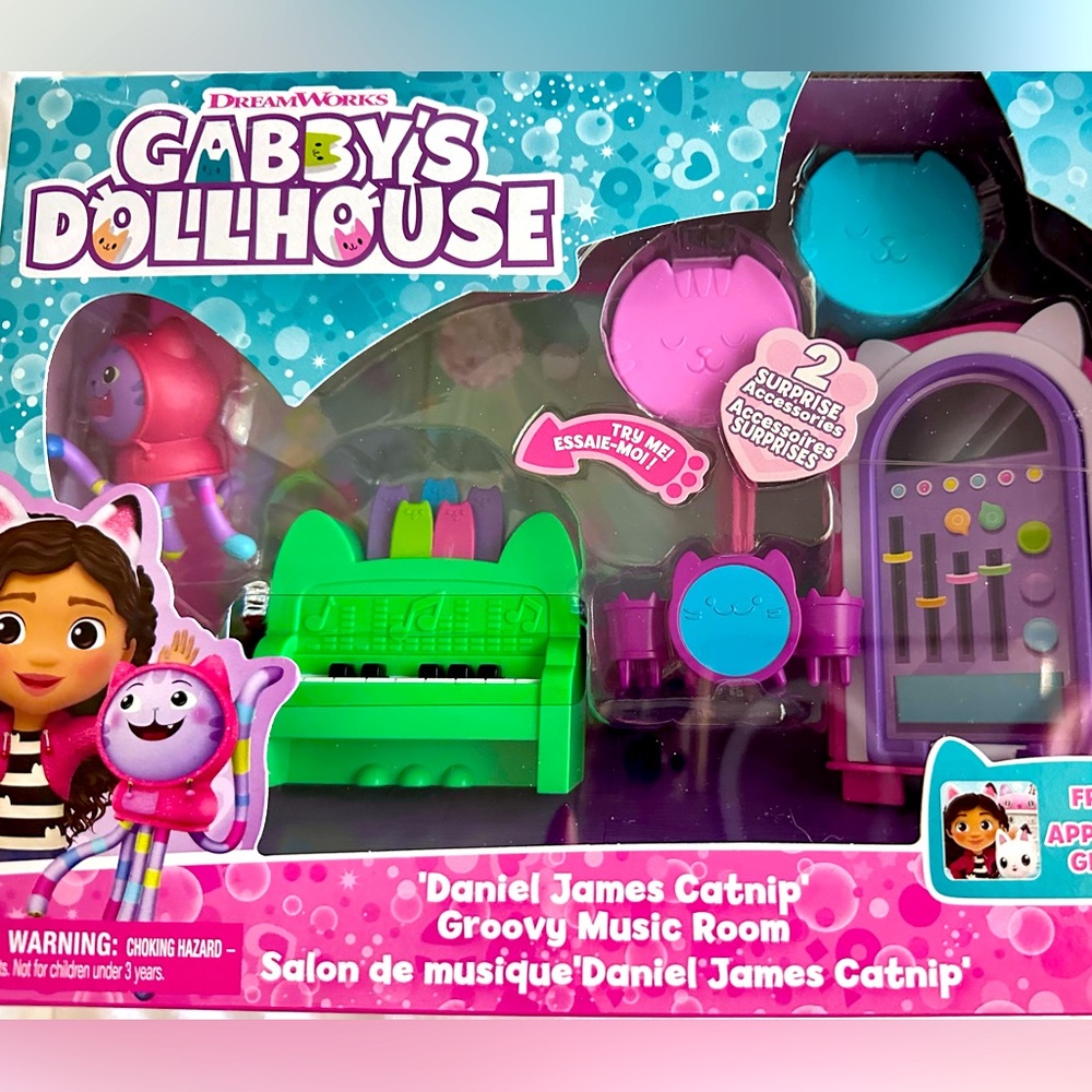 DreamWorks Gabby's Dollhouse Music Room Set DJ Catnip